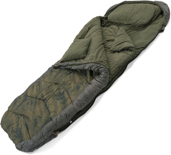 Kampeer slaapzak - Mummy slaapzak - Buiten slapen - Duits fabricaat - 1 persoon - camouflage groen