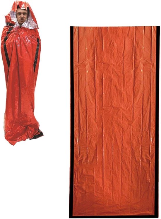 Kampeer slaapzak - Nachtdeken Outdoor - Buiten slapen - Warmte reflecterende voering - 210x75cm - Oranje
