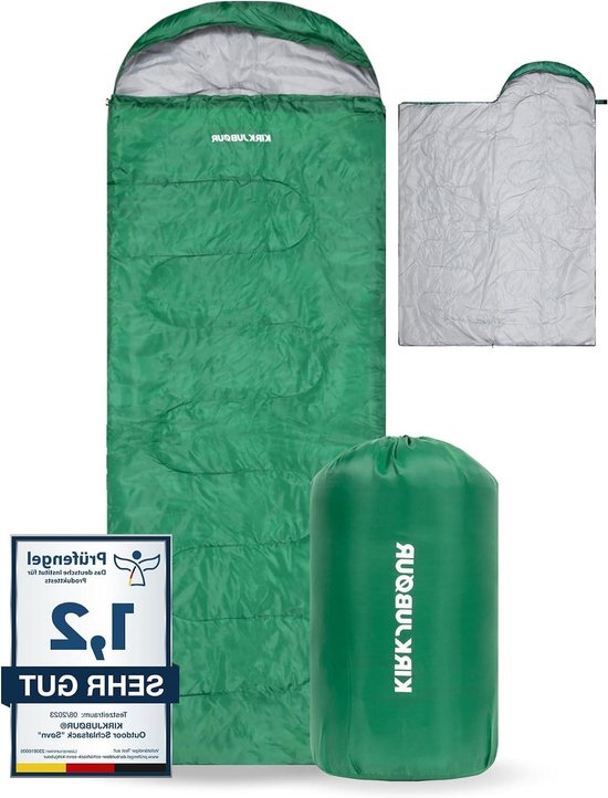 Kampeer Slaapzak - Outdoor Dekbed - Kamperen en Reizen - Met Capuchon - 220 x 75 cm - Groen