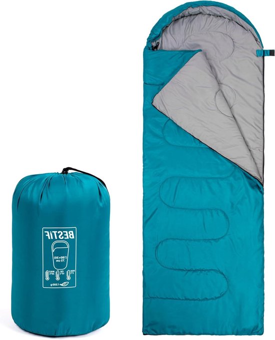 Kampeer Slaapzak - Outdoor Deken Slaapzak - Kamperen en Reizen - Waterdicht en Lichtgewicht - 210 x 75 cm - Turquoise