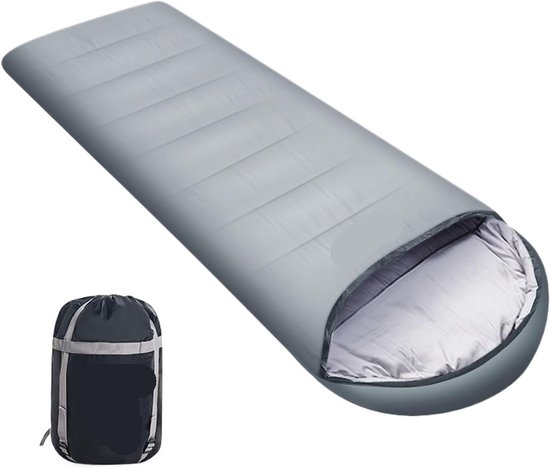 Kampeer Slaapzak - Outdoor Reisdeken - Buiten Slapen - Wasbaar Katoen Vulling - 80 x 220 cm - Grijs