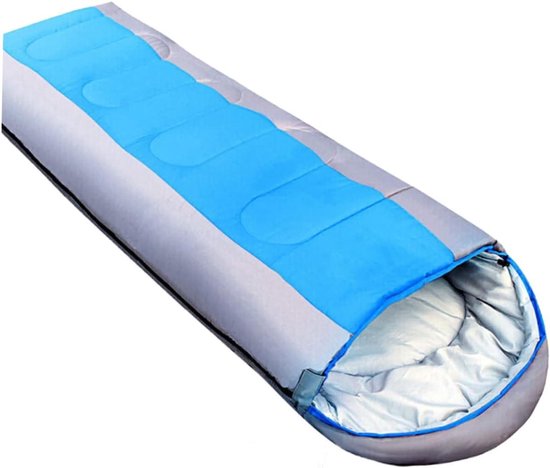 Kampeer Slaapzak - Outdoor Slaapzak - Buiten Slapen - Waterafstotend Materiaal - 210x75cm - Blauw