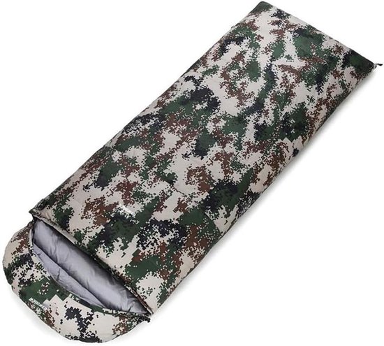 Kampeer Slaapzak - Outdoor Slaapzak - Kamperen en Reizen - Waterdicht en Lichtgewicht - 220x80 cm - Camouflage