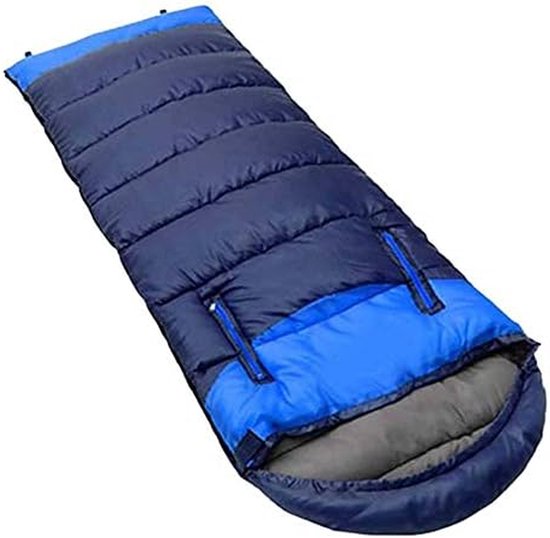 Kampeer Slaapzak - Outdoor Slaapzak - Kamperen in de Winter - Dubbele Rits Ontwerp - 190x75 cm - Blauw