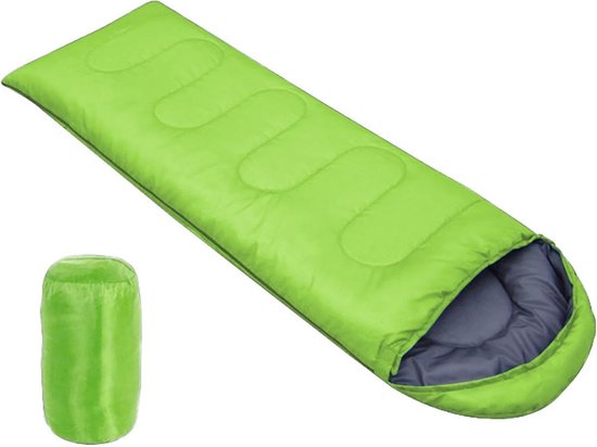Kampeer Slaapzak - Outdoor Slaapzak Reis Slaapzak - Kamperen en Reizen - Waterdicht en Warm - 180cm x 75cm - Groen