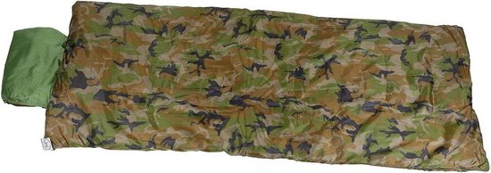 Kampeer slaapzak - Outdoor tas - Kamperen en wandelen - Comfort temperatuur 0°C - 190x75 cm - Woodland