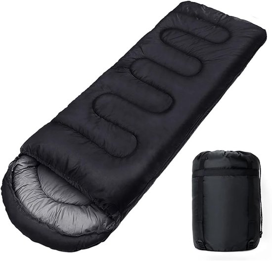 Kampeer Slaapzak - Outdoor Zak - Kamperen en Wandelen - Waterafstotende Stof - Verlengd - Zwart