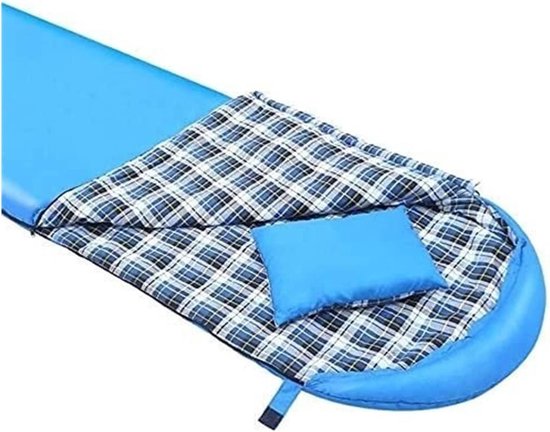Kampeer Slaapzak - Reis Slaapzak - Buiten Slapen - Vochtregulerend Binnenmateriaal - 210x75CM - Blauw