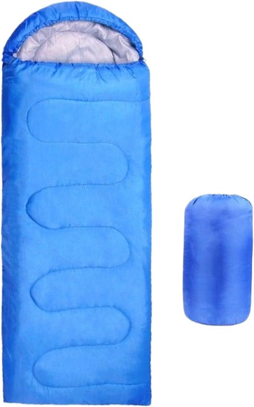 Kampeer slaapzak - Slaapzakken voor volwassenen - Buitenavonturen - Waterafstotend - 220 x 75 cm - Saffierblauw