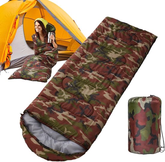Kampeer slaapzak - Warme envelop - Buiten slapen - Weerbestendig effect - 210 x 75 cm - Uniek