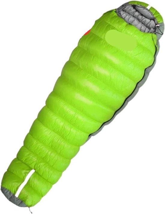 Kampeer Slaapzak - Winter Slaapzak - Buiten Overnachten - Ganzendons Vulling - 800g - Groen