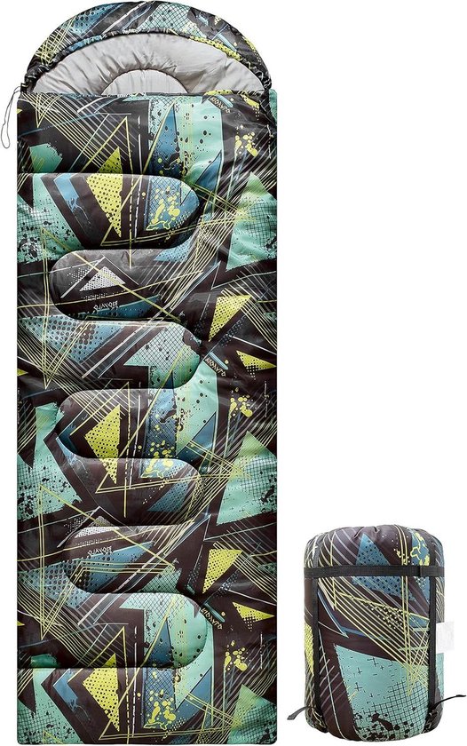 Kampeer slaapzak - Winter slaapzak - Kamperen en wandelen - Waterdicht en ademend - 220 x 78 cm - Camouflage