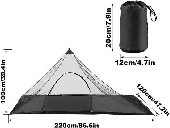 Kampeer-Tent-Met-Portable-Opbergtas-Waterdichte-Mesh-Tent-B zwart van Vidaxl