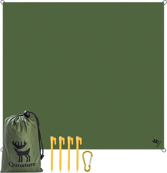 Kampeer vloermat - Draagbare isolatiemat - Buitenactiviteiten Genieten - Waterdicht Vochtbestendig - 150x140cm - Kaki