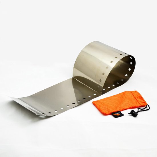 Kampeer Windscherm - Kookplaat Beschermer - Efficiënt Koken - Opvouwbaar Lichtgewicht - 12.7 x 4.8 x 2.3 cm - Zilver