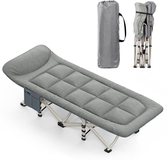 Kampeerbed - Veldbed – Opvouwbaar Campingbed & Logeerbed – 190x68 cm – Stevig & Comfortabel – Inclusief Kussen – Draagvermogen 200 kg