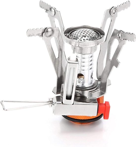Kampeerbrander - Outdoor kooktoestel - Buiten koken - Ingebouwde piëzo ontsteking - 3000W - Zilver