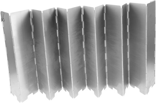 Kampeerfornuis Windscherm - Buitenfornuis Windvanger - Efficiënter Koken - Opvouwbaar Aluminium - 24 cm Lengte - Zilver