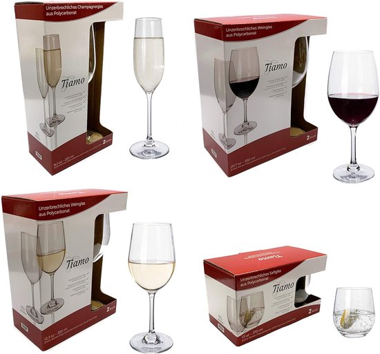 Kampeerglazen Set - Breekbestendige Glazen - Outdoor Activiteiten - Lijkt Op Glas - 8 Stuks - Wit