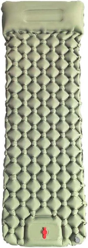 Kampeerluchtbed - Opblaasmat - Kamperen en Reizen - Voetpomp ingebouwd - 10 mm - Groen