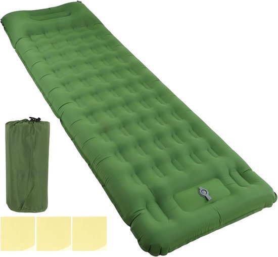 Kampeermat - Slaapmatje - Outdoor slapen - Snelle voetinflatie - Ergonomisch - Olijfgroen