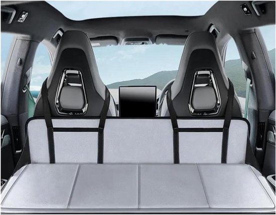 Kampeermatras - Autobed mat - Comfortabel slapen - Verhoogde zijkanten - Universeel - Grijs