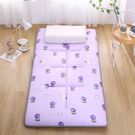 Kampeermatras Opvouwbaar - Vloermatras Gastenmatras - Overal Slapen - Ergonomisch Ontwerp - 90x200 cm - Paars