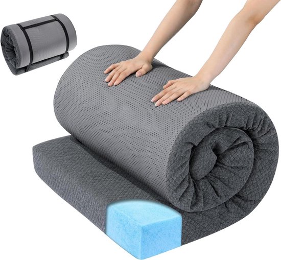Kampeermatras Traagschuim - Slaapmat Tent - Comfortabel Kamperen - 3 Inch Verdikt Schuim - 72x24x3 inch - Grijs