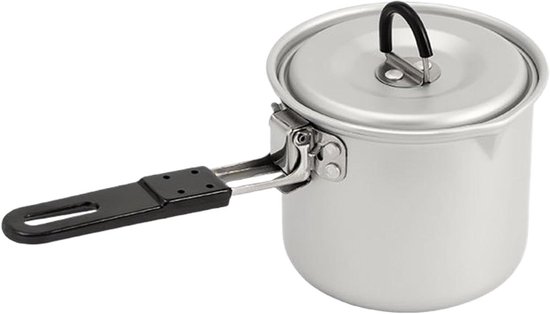 Kampeerpan Opvouwbaar - Kookpot Lichtgewicht - Buiten Koken - Snelle Warmtegeleiding - 700ml - Grijs