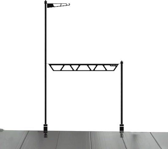 Kampeerrek Kookgerei - Desktop Plank - Outdoor Koken - Eenvoudige Installatie - 46x10x5 cm - Zwart