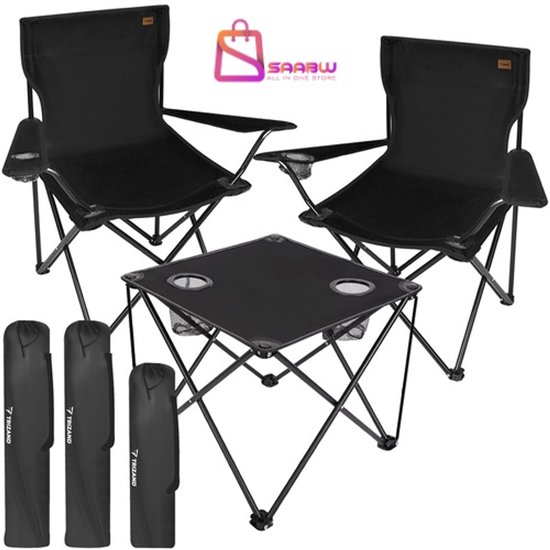 Kampeerset 3-delig - 2 opvouwbare visstoelen & tafel - kampeerstoel - kampeertafel - opvouwbare kruk - Buiten, vissen en kamperen - 55493