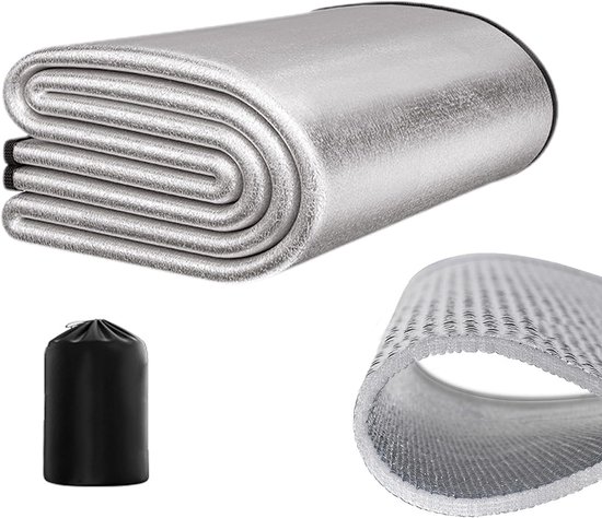 Kampeerslaapmat - Opvouwbaar kussen - Buiten slapen - Aluminiumfolie isolatie - 200x200cm dik