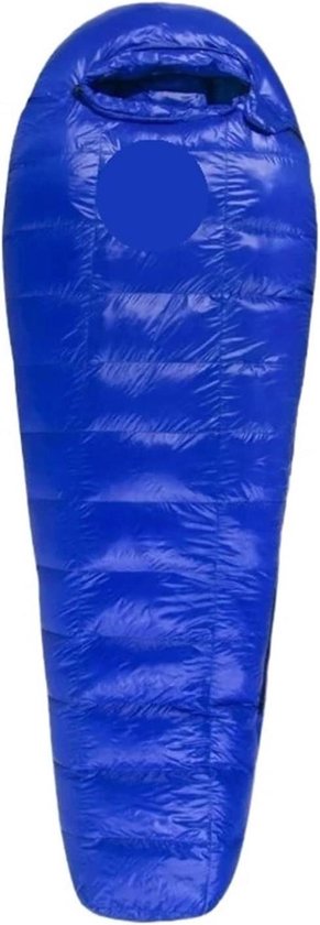 Kampeerslaapzak Ganzendons - Outdoor Slaapzak - Kamperen en Reizen - Thermische Isolatie - Verlengde Lengte - Blauw