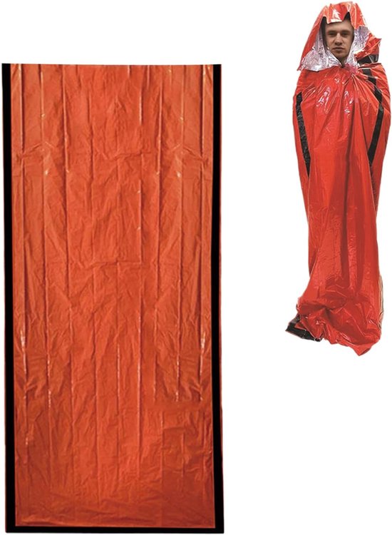 Kampeerslaapzak - Lichtgewicht slaapzak - Buiten slapen - Warmte reflecterende technologie - 266 x 91 cm - Oranje
