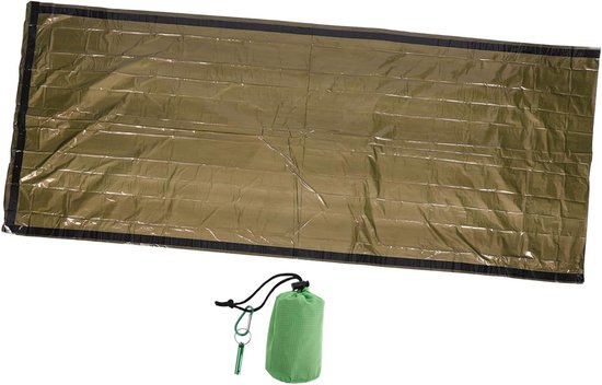 Kampeerslaapzak - Nooddeken - Buitenactiviteiten - Lichtgewicht en compact - 210x91cm - Groen