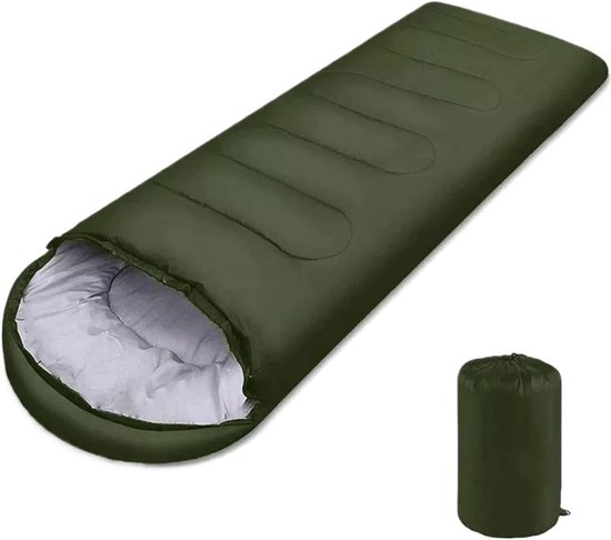 Kampeerslaapzak - Outdoor slaapzak - Kamperen en Reizen - Lichtgewicht en Opvouwbaar - 180x80cm - Groen
