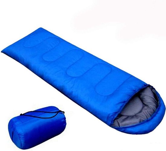 Kampeerslaapzak - Outdoor slaapzak - Kamperen en Reizen - U-vormige capuchon - 180x75cm - Blauw