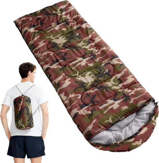 Kampeerslaapzak - Outdoor slaapzak - Kamperen en wandelen - Weerbestendig materiaal - Zie beschrijving - Camouflage