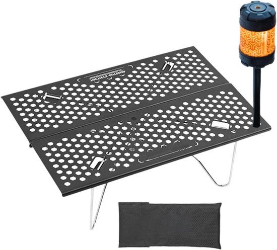Kampeertafel - Opvouwbare tafel - Buiten koken - Stabiele constructie - 31x21x10cm - Zilver
