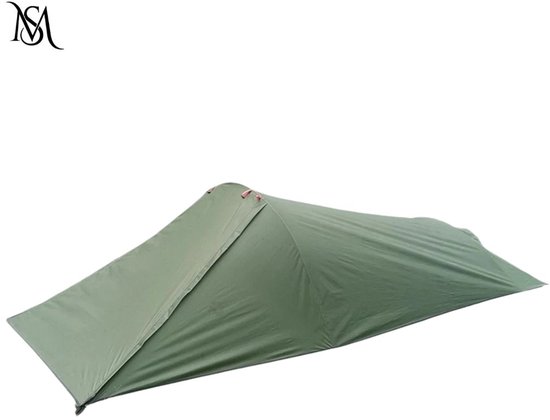 Kampeertent - 1 Persoons Tent - Lichtgewicht Tent - Opvouwbare Backpack Tent - Outdoor Slaaptent - Winddicht - Waterdicht - Muggenwerend - Ademende Tent - Hiking Tent - Tarp Tent - Snelle Opzet - Aluminium Frame - Met Opbergtas