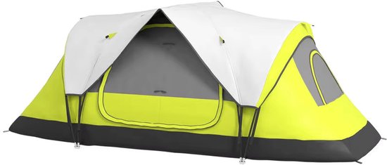 Kampeertent 6-8 Personen – 2 Slaapkamers – Waterdicht – Met Scheidingswand – Donkergroen
