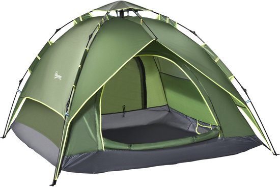 Kampeertent - Pop Up Camping Tent - Kampeertent voor 2 Personen - Met 1 transporttas - Waterdicht en Ventilerend Muggengaas - UV bescherming - Groen