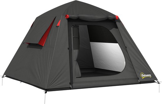 Kampeertent voor 2 personen - 3000 mm water - en winddichte koepeltent met 2 deuren - 2 gaasramen - 2 zijramen en draagtas.