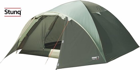 Kampeertent voor 2 personen met voorbouw en ventilatie van Merkloos