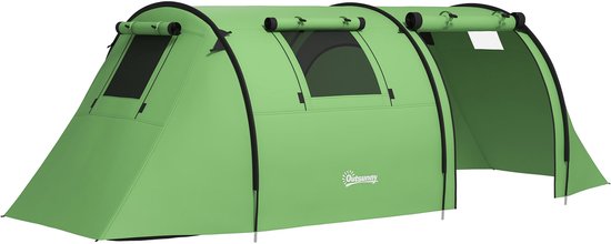 Kampeertent voor 3 - 4 personen - stabiel - waterdicht - familietent met slaap - /woonkamer - 3000 mm waterkolom - donkergroen