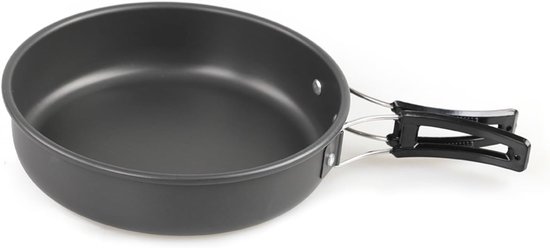 Kampvuur Koekenpannen - Outdoor Kookgerei - Buiten Koken - Lichtgewicht Aluminium - 18 cm - Zwart