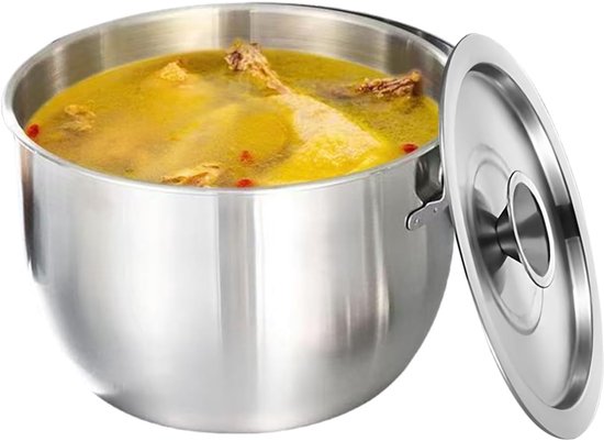 Kampvuur Pot - Buiten Kookpan - Outdoor Koken - Roestvrij Staal - 14x20.5x14 cm - Zilver