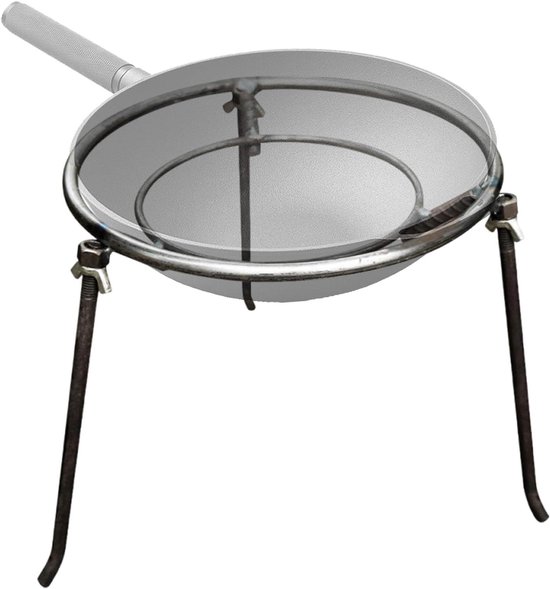 Kampvuur Statief - Driehoekige Basis - Outdoor Koken - Robuuste Stalen Constructie - 30x30x26 cm - Zwart