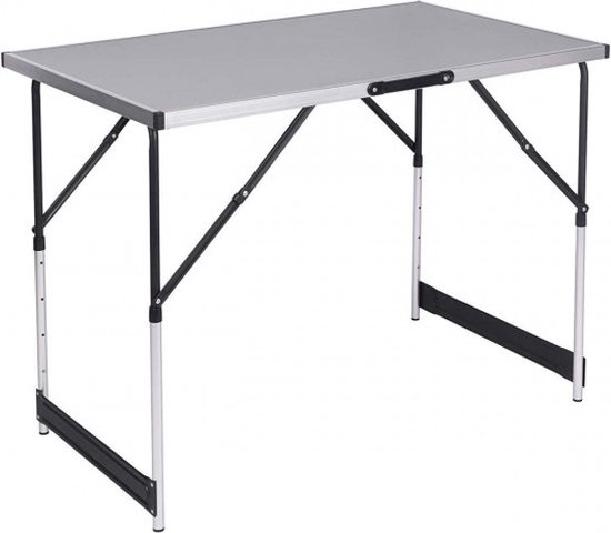 Kamyra® Campingtafel Inklapbaar - Kampeertafel, Partytafel - Opvouwbaar, Lichtgewicht & In Hoogte Verstelbaar - Grijs