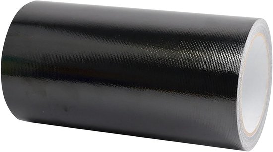 Kap Reparatie Tape - Zeildoek Patch - Outdoor Reparatie - UV Bestendig - 10 cm x 10m - Zwart van Merkloos
